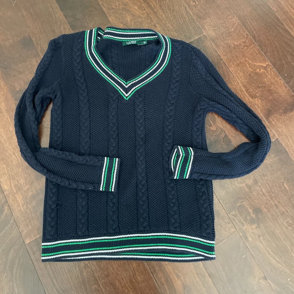 Beautiful Ralph Lauren Sweater- Navy/Green/White